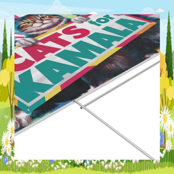 Cats for Kamala Harris Democracy Yard Sign