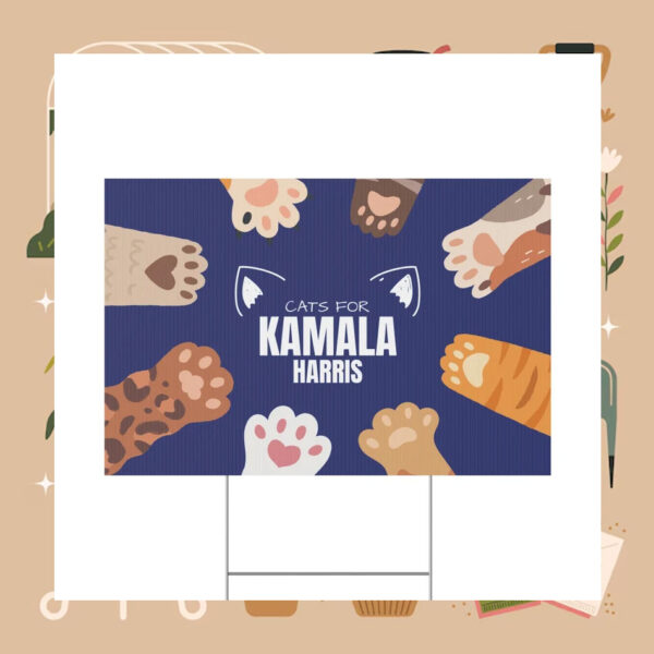 Cats for Kamala Harris Plastic Yard Sign