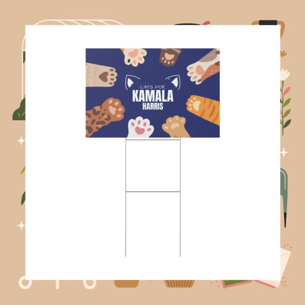 Cats for Kamala Harris Plastic Yard Sign