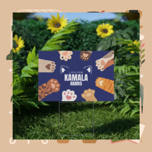 Cats for Kamala Harris Plastic Yard Sign