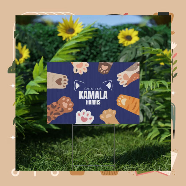 Cats for Kamala Harris Plastic Yard Sign