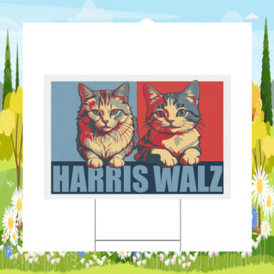 Cats for Kamala Harris Plastic Yard Signs