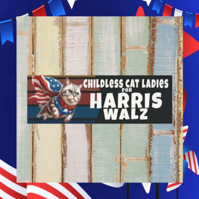 Childless Cat Ladies For Harris Walz 2024 Car Magnet
