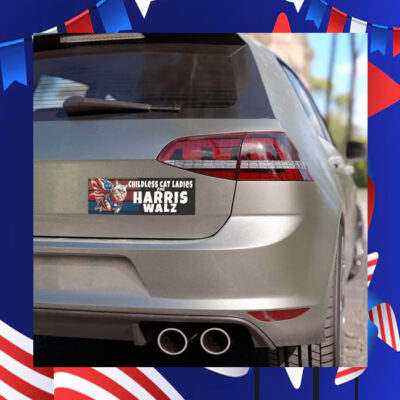 Childless Cat Ladies For Harris Walz 2024 Car Magnet