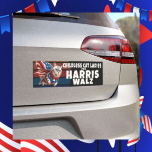 Childless Cat Ladies For Harris Walz 2024 Car Magnet