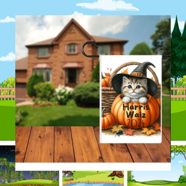 Childless Cat Ladies For Harris Walz 2024 Halloween Flag