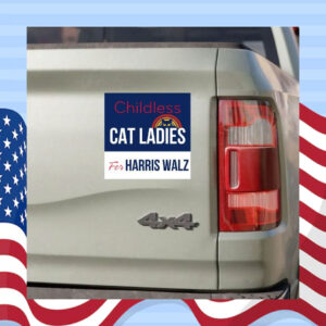 Childless Cat Ladies For Harris Walz 24 Car Magnet