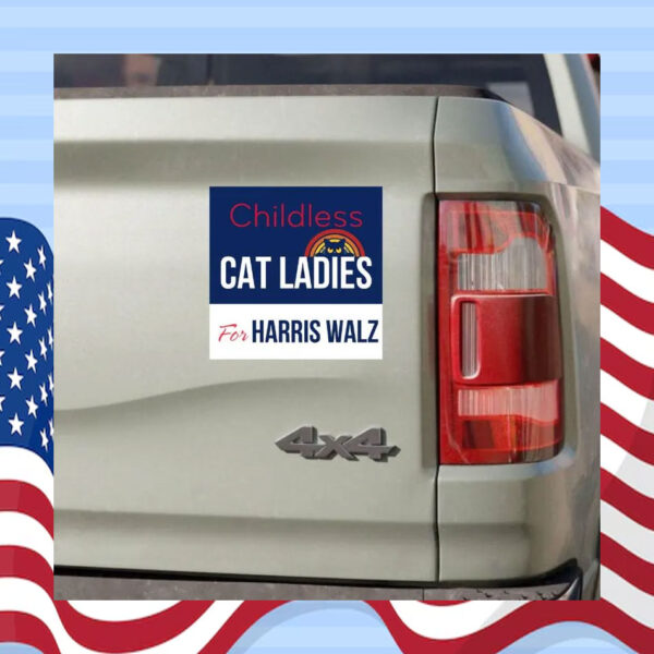 Childless Cat Ladies For Harris Walz 24 Car Magnet