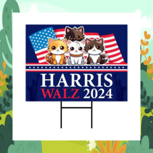 Childless Cat Ladies For Kamala Harris Walz 24 Yard Sign