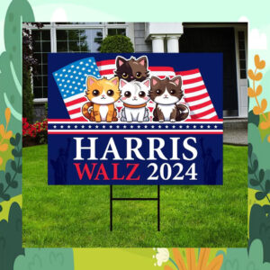 Childless Cat Ladies For Kamala Harris Walz 24 Yard Sign