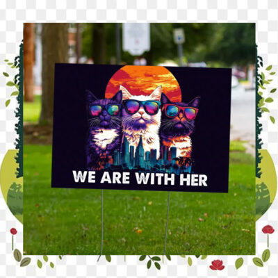 Childless Cat Ladies We Are With Her Kamala Yard Sign