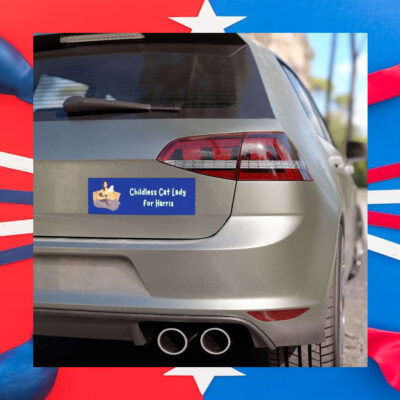 Childless Cat Lady For Harris 2024 Car Magnet