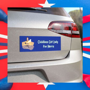 Childless Cat Lady For Harris 2024 Car Magnet