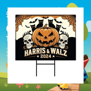 Childless Cat Lady For Harris & Walz 2024 Halloween Yard Sign