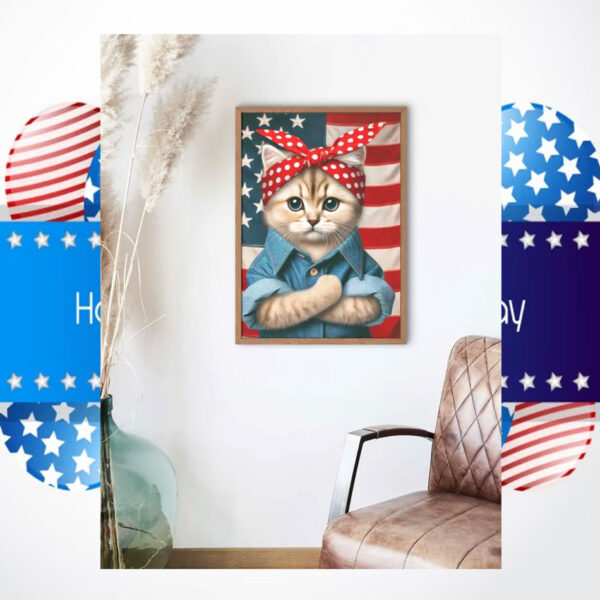 Childless Cat Lady For Kamala Harris 2024 Poster