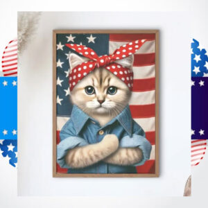 Childless Cat Lady For Kamala Harris 2024 Poster