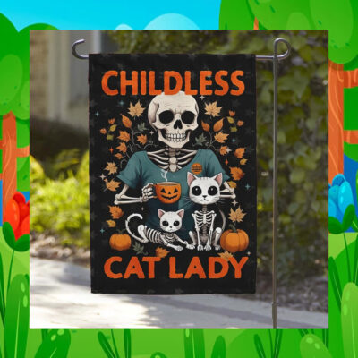 Childless Cat Lady For Kamala Harris Flag