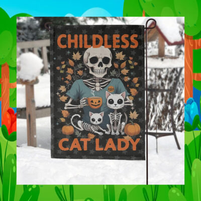 Childless Cat Lady For Kamala Harris Flag