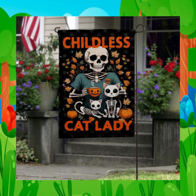 Childless Cat Lady For Kamala Harris Flag