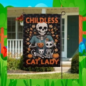 Childless Cat Lady For Kamala Harris Flag
