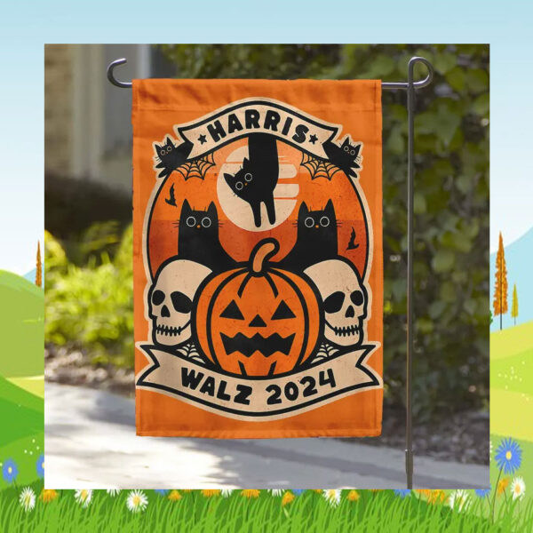 Childless Cat Lady Harris Walz 2024 Flag