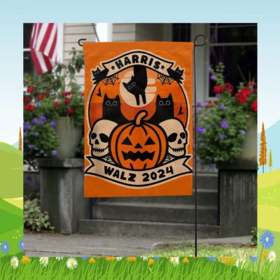 Childless Cat Lady Harris Walz 2024 Flag