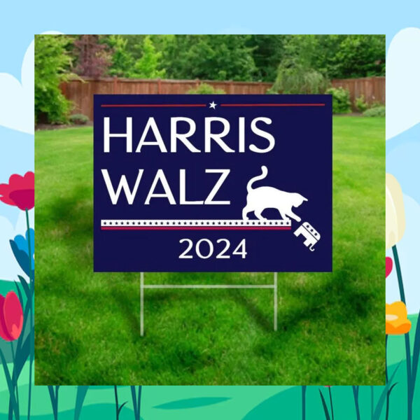 Childless Cat Lady Harris Walz 24 Yard Sign