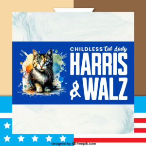 Childless Cat Lady Harris & Walz Sticker