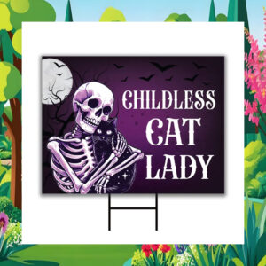 Childless Cat Lady Kamala 2024 Halloween Yard Sign