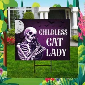 Childless Cat Lady Kamala 2024 Halloween Yard Sign