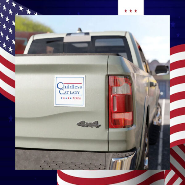 Childless Cat Lady Kamala Harris 2024 Car Magnets