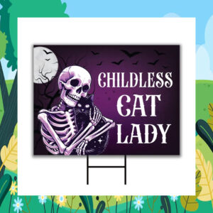 Childless Cat Lady Kamala Harris 24 Halloween Yard Sign