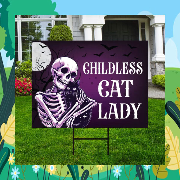 Childless Cat Lady Kamala Harris 24 Halloween Yard Sign