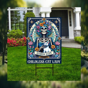 Childless Cat Lady Kamala Harris Halloween Yard Sign