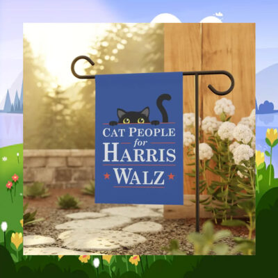Childless Cat People for Harris Walz Garden Flag