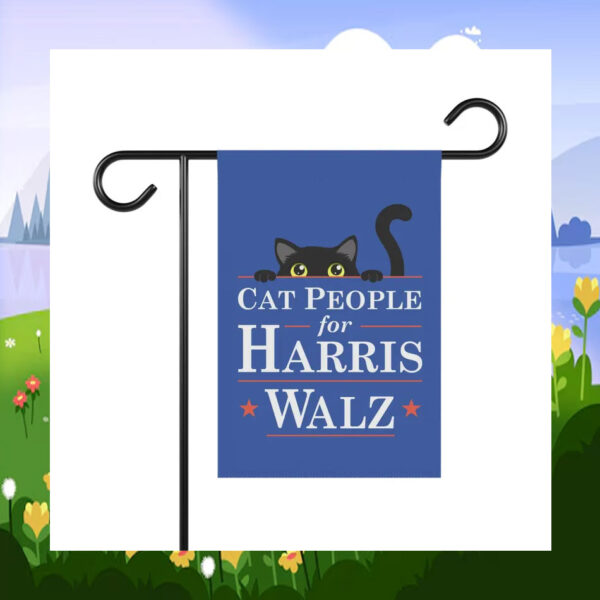Childless Cat People for Harris Walz Garden Flag