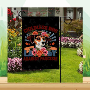 Childless Dog Against Fascism For Kamala Flag