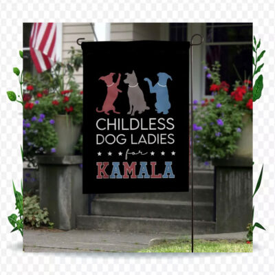 Childless Dog Ladies For Kamala Democrat Flag