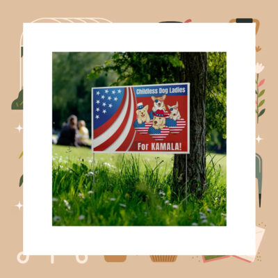 Childless Dog Ladies For Kamala! Election Democrat Yard Signs