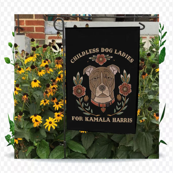 Childless Dog Ladies For Kamala Harris Flag