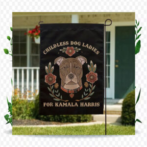 Childless Dog Ladies For Kamala Harris Flag