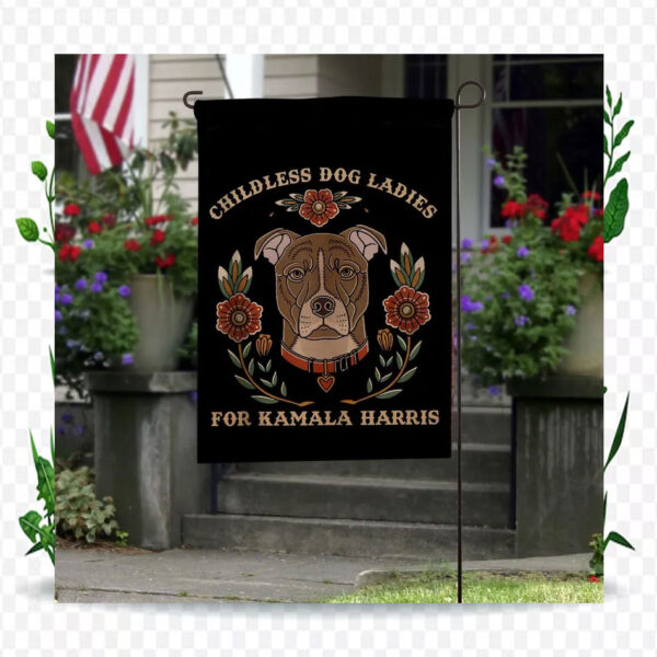 Childless Dog Ladies For Kamala Harris Flag