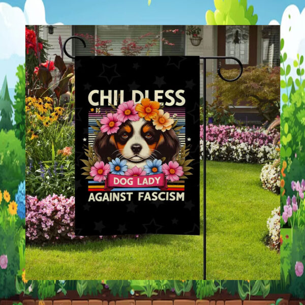 Childless Dog Lady Against Fascism Kamala Flag