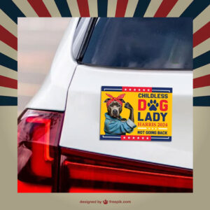 Childless Dog Lady Not Going Back Kamala Harris Car Magnet