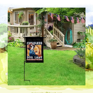 Childless Dog Lady We're Not Going Kamala Back Flag