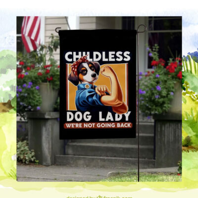 Childless Dog Lady We're Not Going Kamala Back Flag