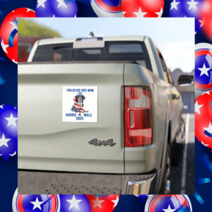 Childless Dog Mom For Harris Walz 2024 Car Magnet