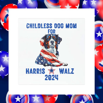 Childless Dog Mom For Harris Walz 2024 Car Magnet