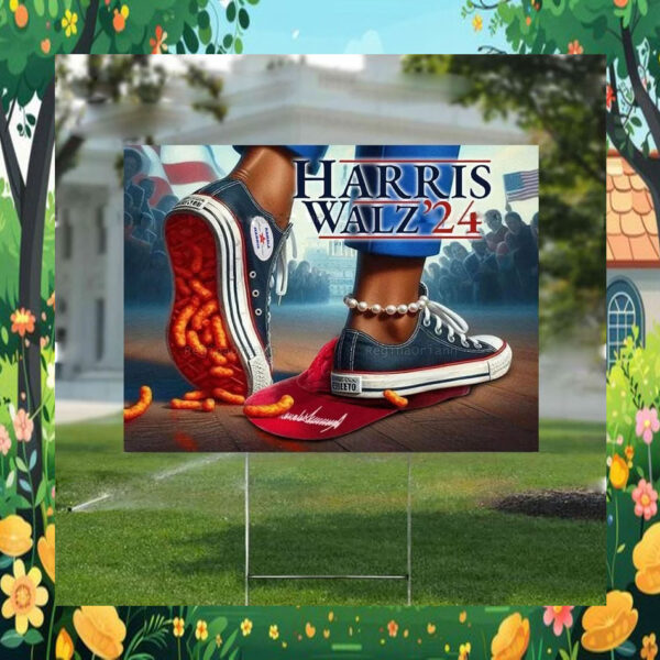 Chucks And Pearls Harris Walz 2024 Yard Sign