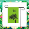 Comma La Coconut Tree Brat Green Kamala Harris Garden Flag